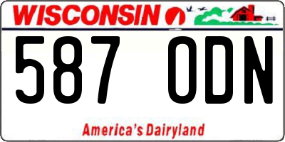 WI license plate 587ODN