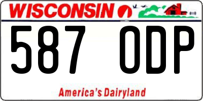 WI license plate 587ODP