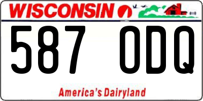 WI license plate 587ODQ