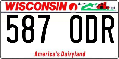 WI license plate 587ODR