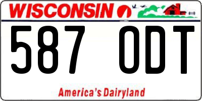 WI license plate 587ODT