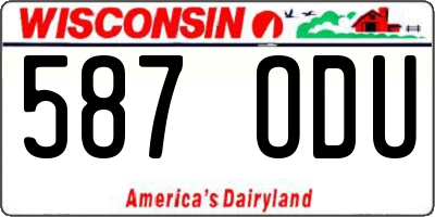 WI license plate 587ODU