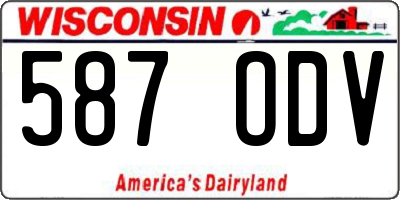 WI license plate 587ODV