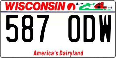 WI license plate 587ODW