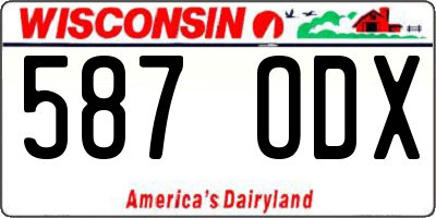 WI license plate 587ODX