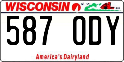 WI license plate 587ODY
