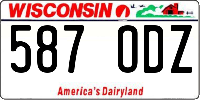WI license plate 587ODZ