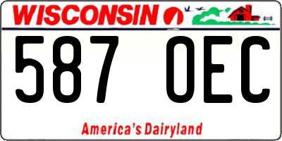 WI license plate 587OEC