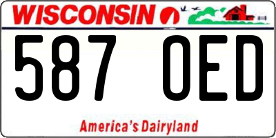 WI license plate 587OED