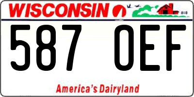 WI license plate 587OEF