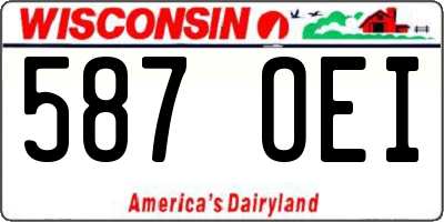 WI license plate 587OEI