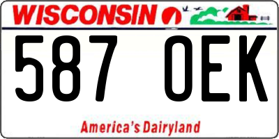WI license plate 587OEK