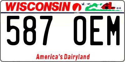 WI license plate 587OEM