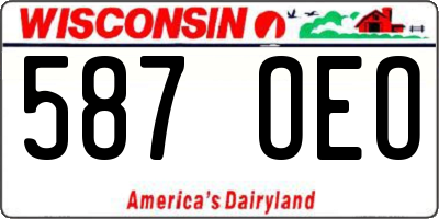 WI license plate 587OEO