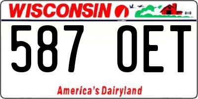 WI license plate 587OET