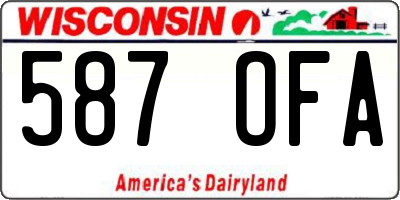 WI license plate 587OFA