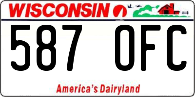 WI license plate 587OFC