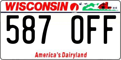 WI license plate 587OFF