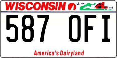 WI license plate 587OFI