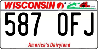 WI license plate 587OFJ