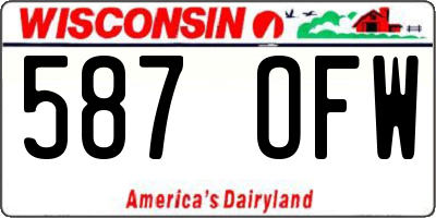 WI license plate 587OFW