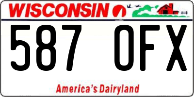 WI license plate 587OFX