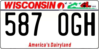 WI license plate 587OGH