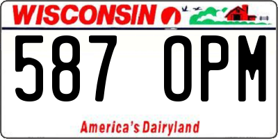 WI license plate 587OPM