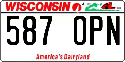 WI license plate 587OPN