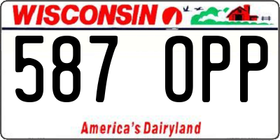 WI license plate 587OPP