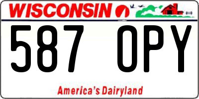 WI license plate 587OPY