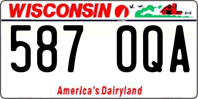 WI license plate 587OQA