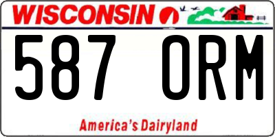 WI license plate 587ORM