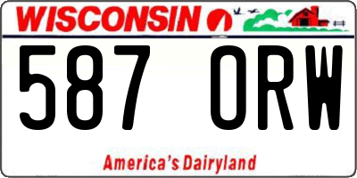 WI license plate 587ORW