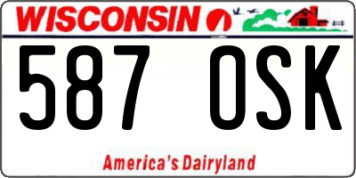 WI license plate 587OSK