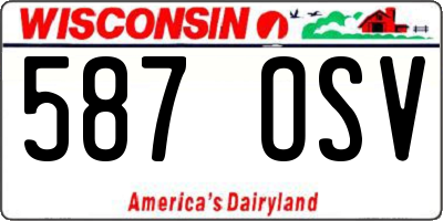 WI license plate 587OSV