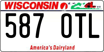 WI license plate 587OTL