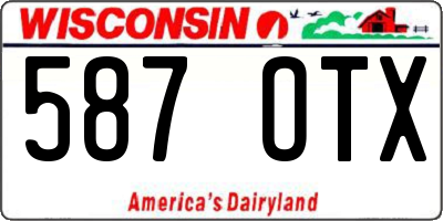 WI license plate 587OTX
