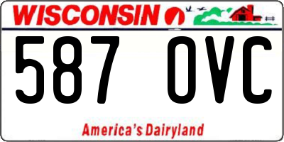WI license plate 587OVC