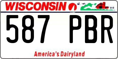 WI license plate 587PBR