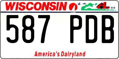WI license plate 587PDB