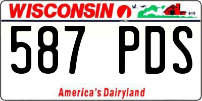 WI license plate 587PDS