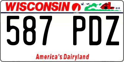 WI license plate 587PDZ