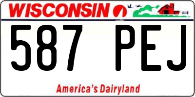 WI license plate 587PEJ