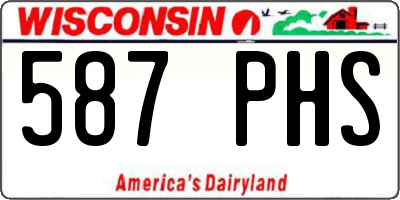 WI license plate 587PHS