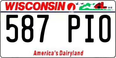 WI license plate 587PIO