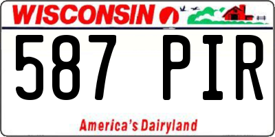 WI license plate 587PIR