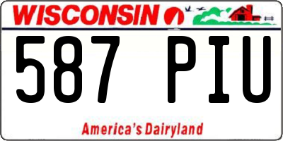 WI license plate 587PIU