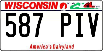 WI license plate 587PIV