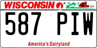WI license plate 587PIW